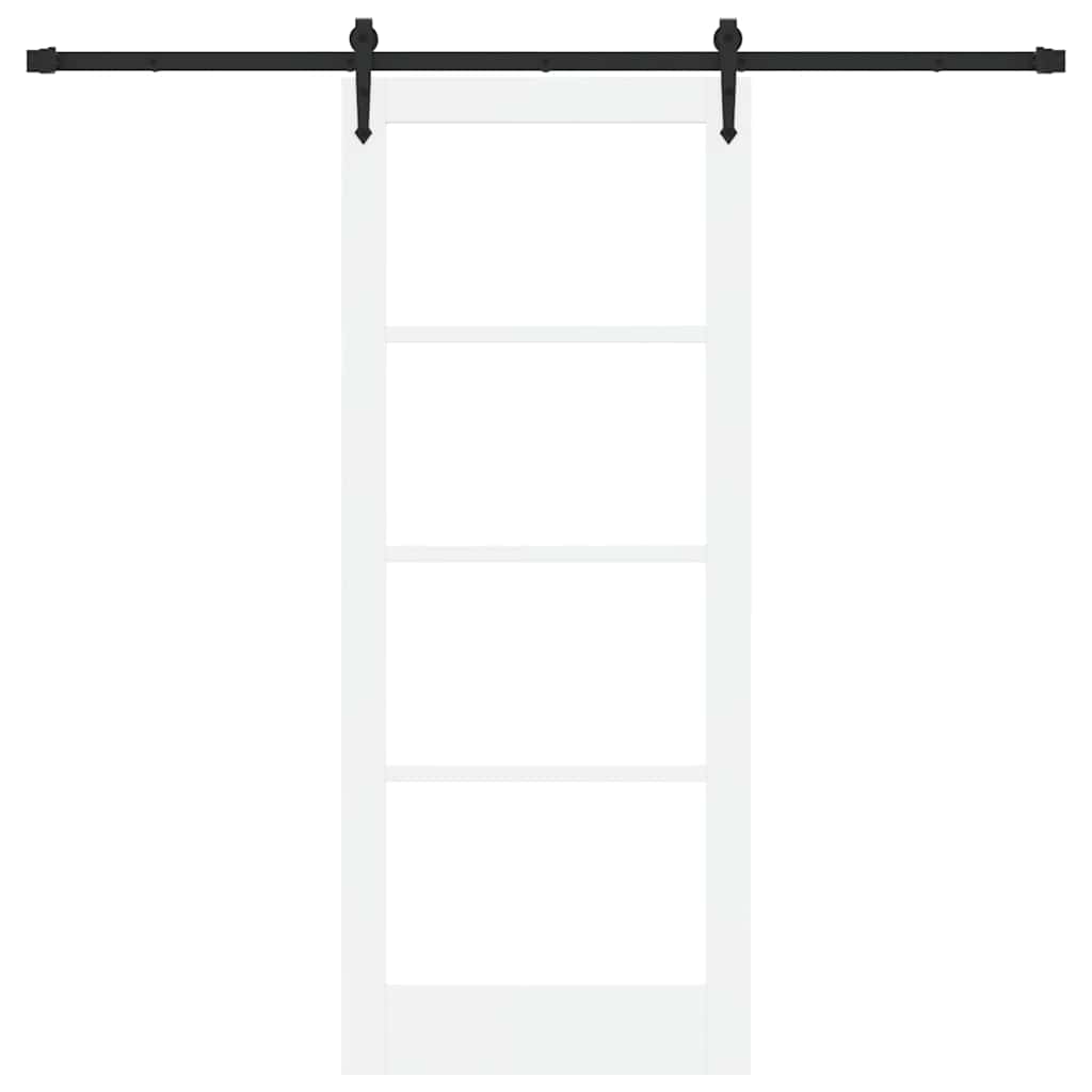 Schiebetür ORKDAL Weiß 83 x 202 cm Solid Pine Wood and Glass