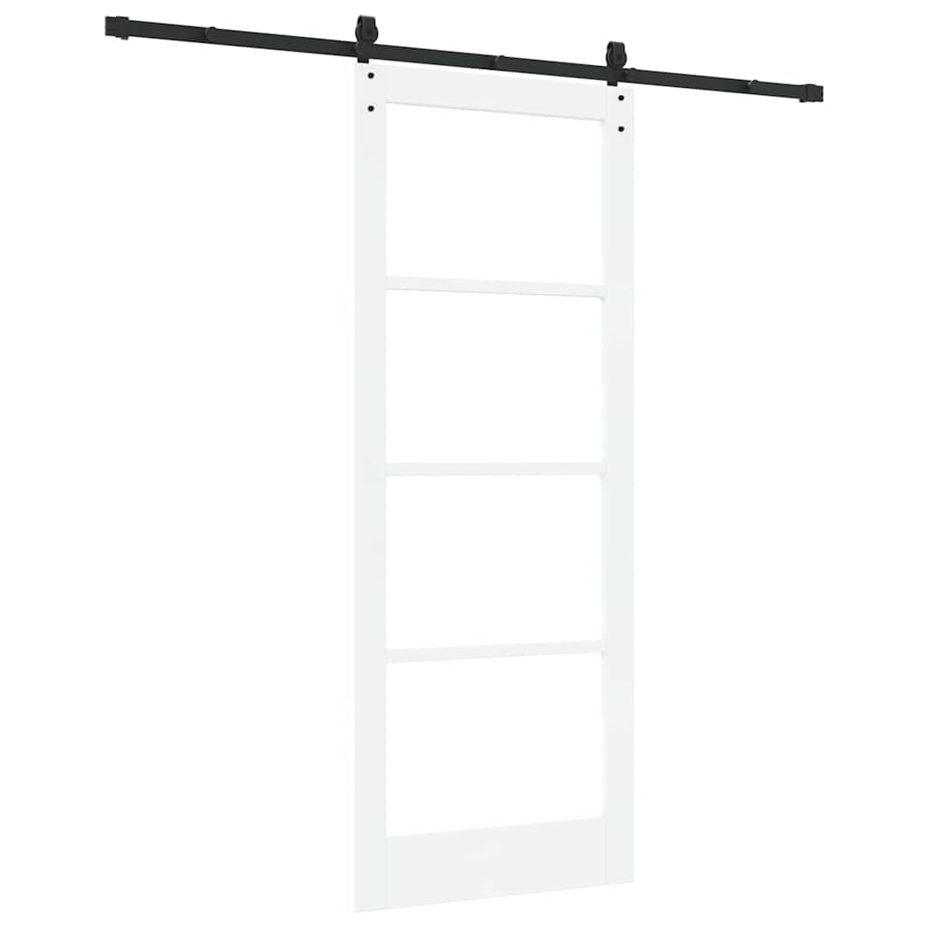 Schiebetür ORKDAL Weiß 83 x 211 cm Solid Pine Wood and Glass