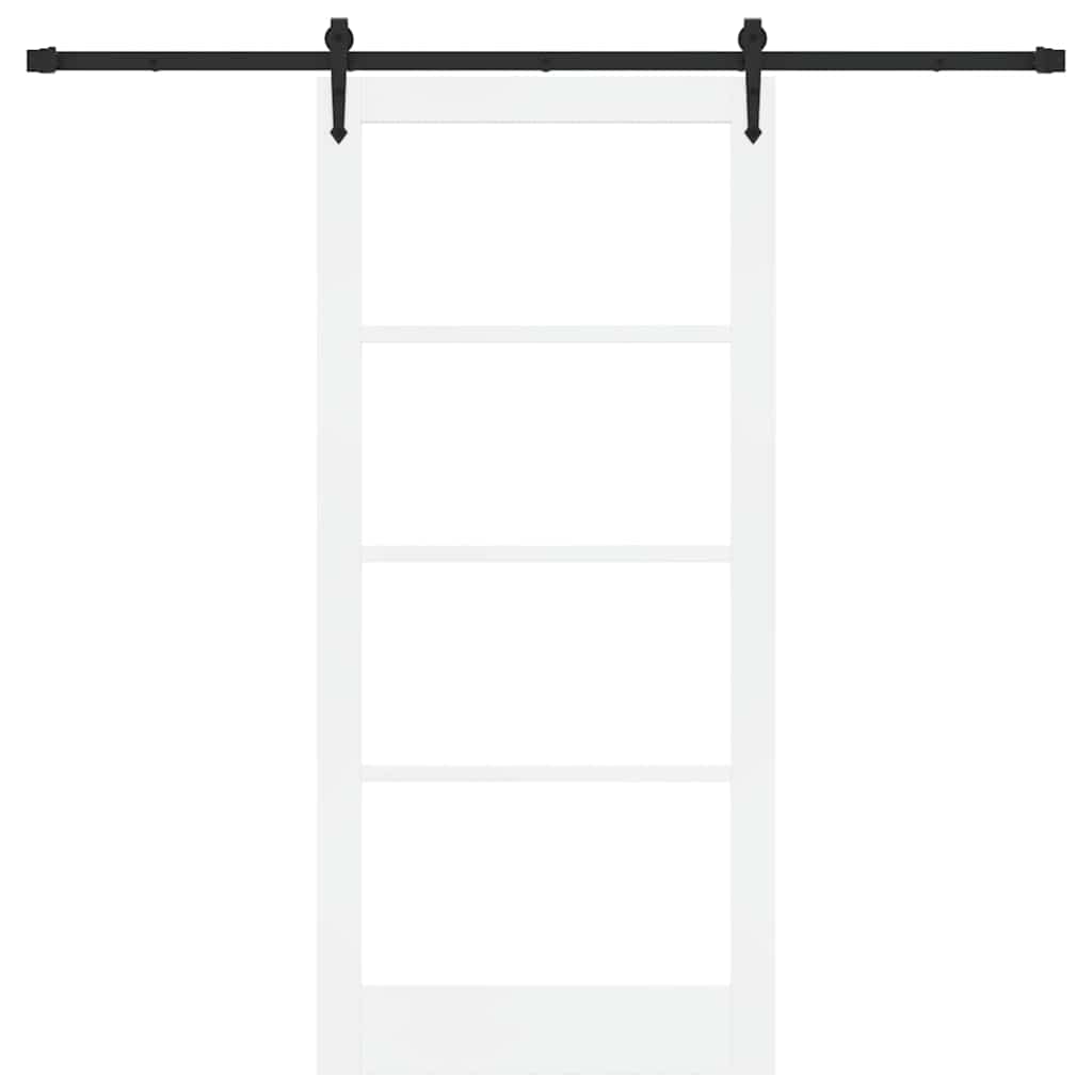 Schiebetür ORKDAL Weiß 93 x 202 cm Solid Pine Wood and Glass