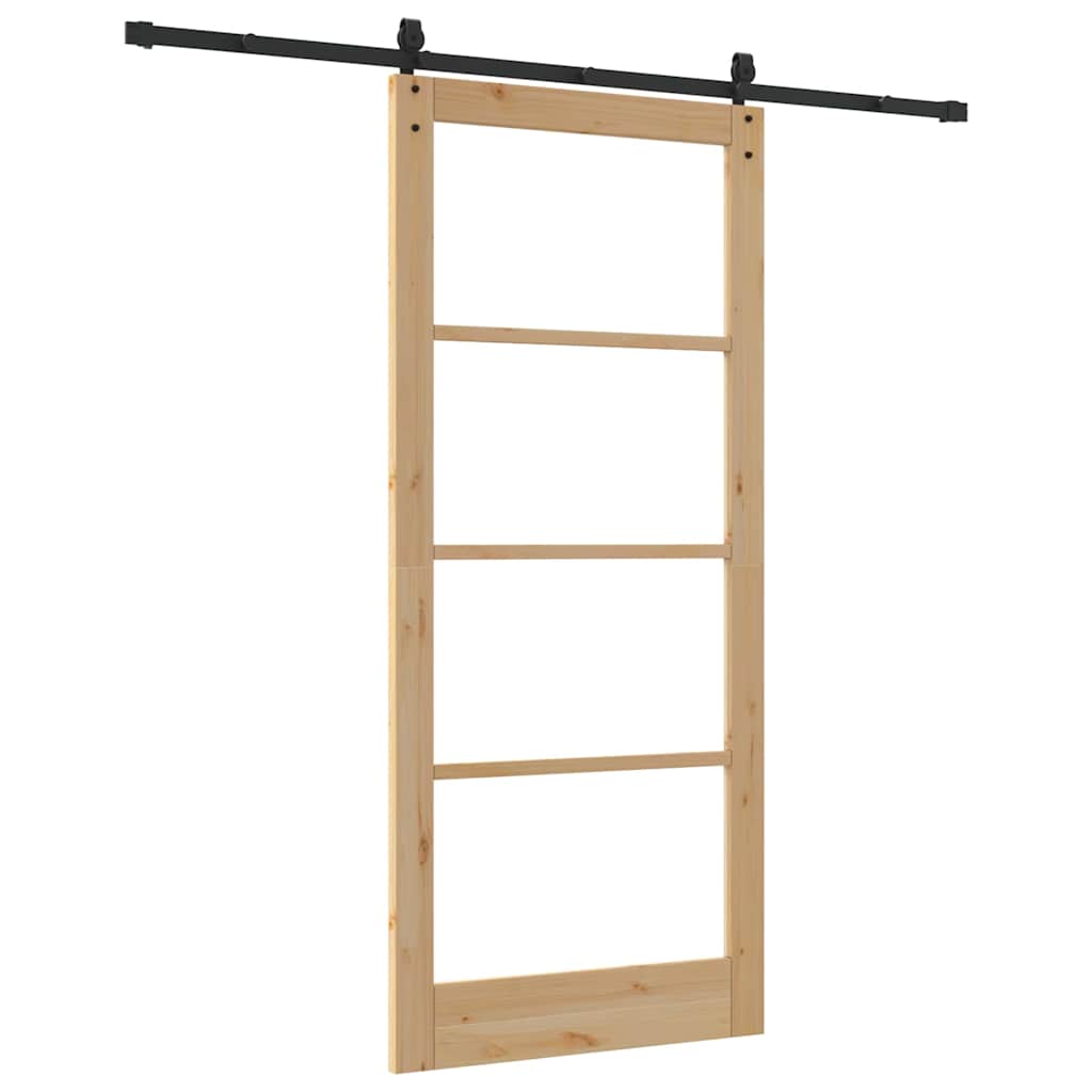 Schiebetür ORKDAL Natur 93 x 211 cm Solid Pine Wood and Glass