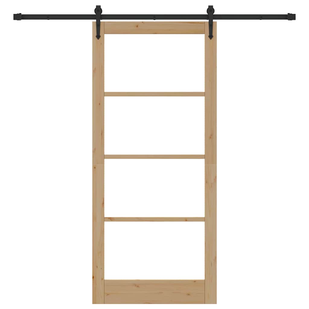 Schiebetür ORKDAL Natur 93 x 211 cm Solid Pine Wood and Glass