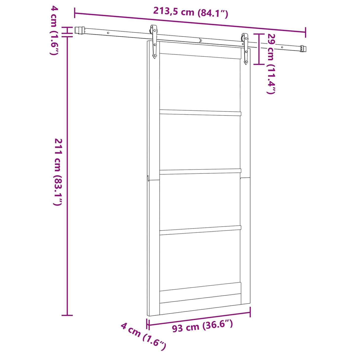 Schiebetür ORKDAL Natur 93 x 211 cm Solid Pine Wood and Glass