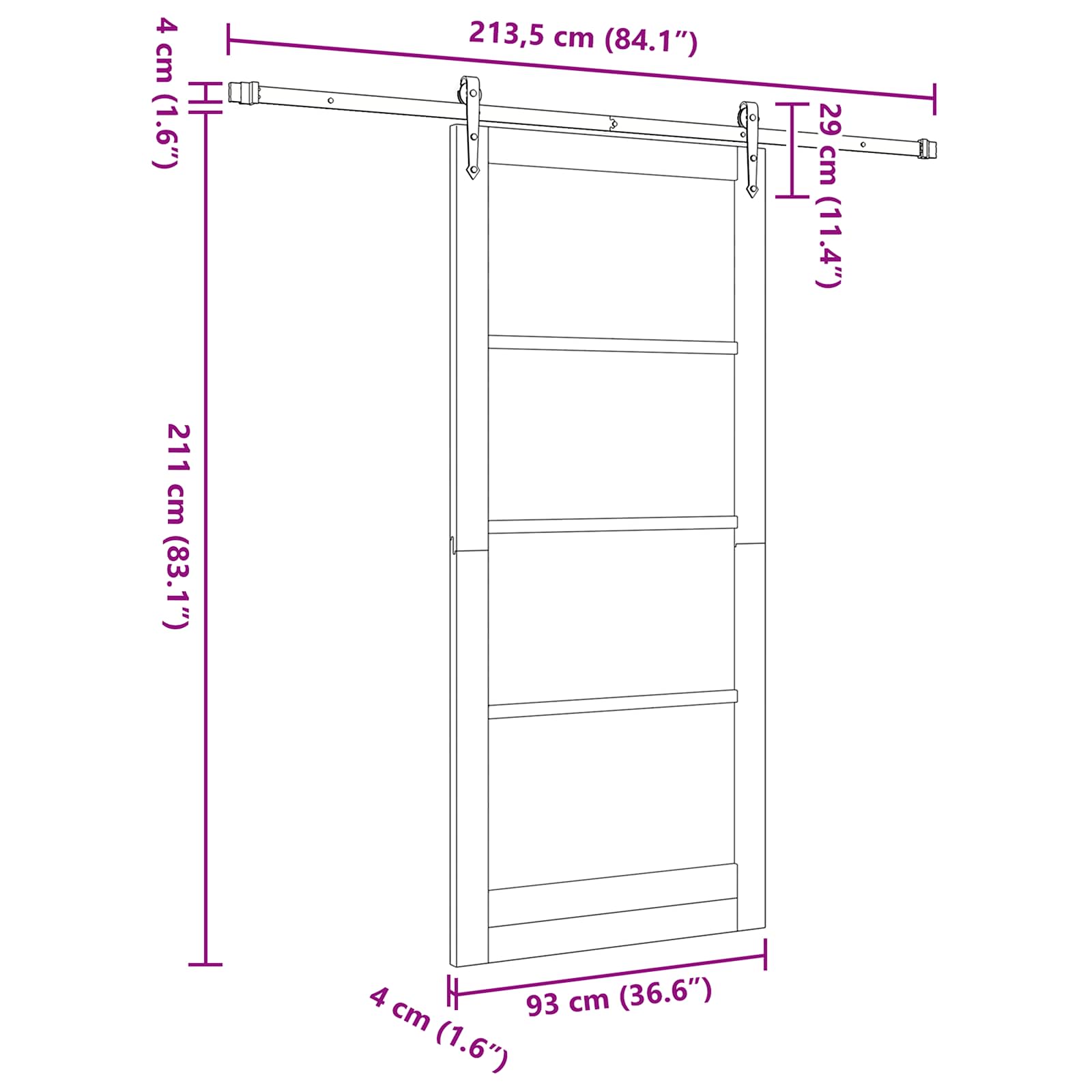Schiebetür ORKDAL Natur 93 x 211 cm Solid Pine Wood and Glass