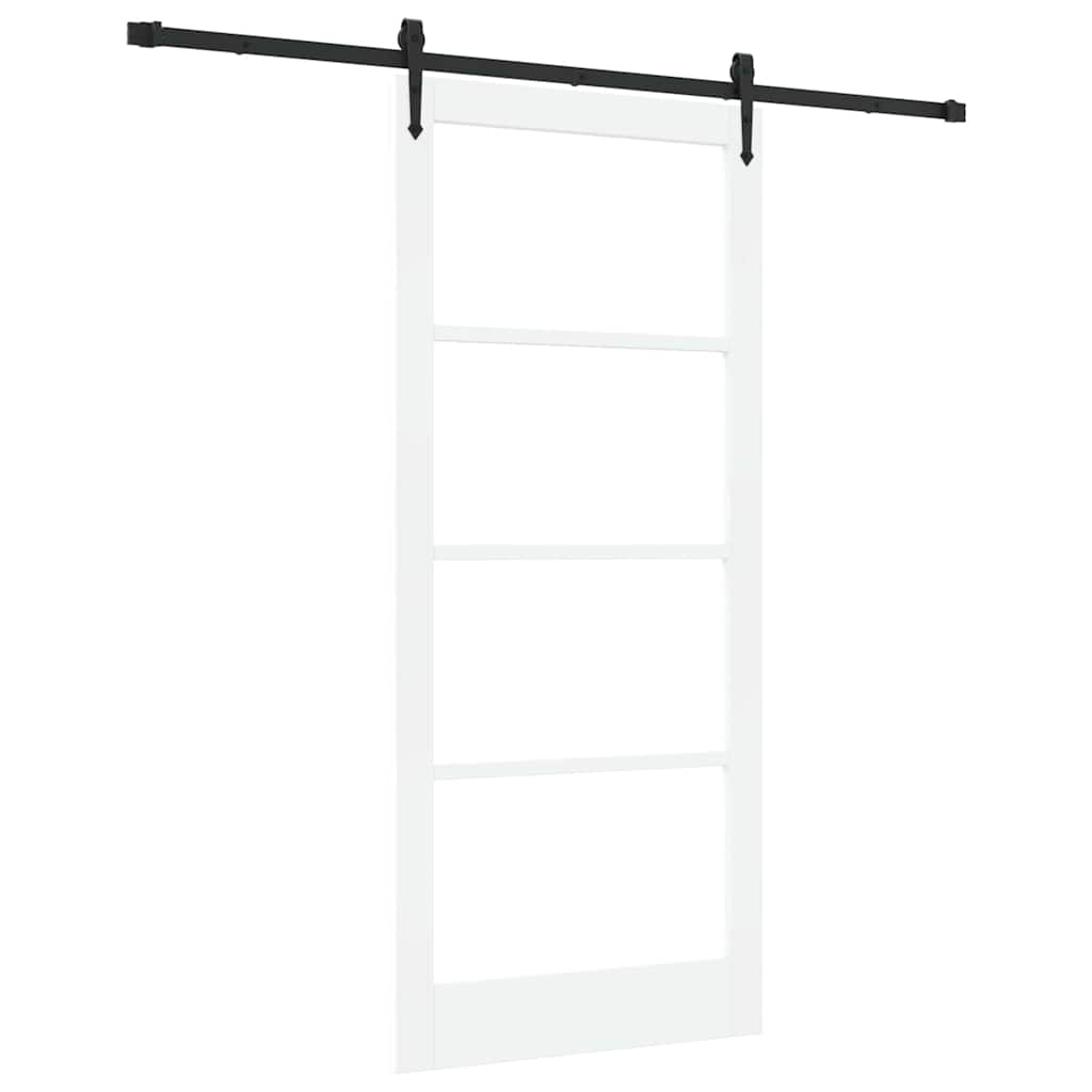 Schiebetür ORKDAL Weiß 93 x 211 cm Solid Pine Wood and Glass
