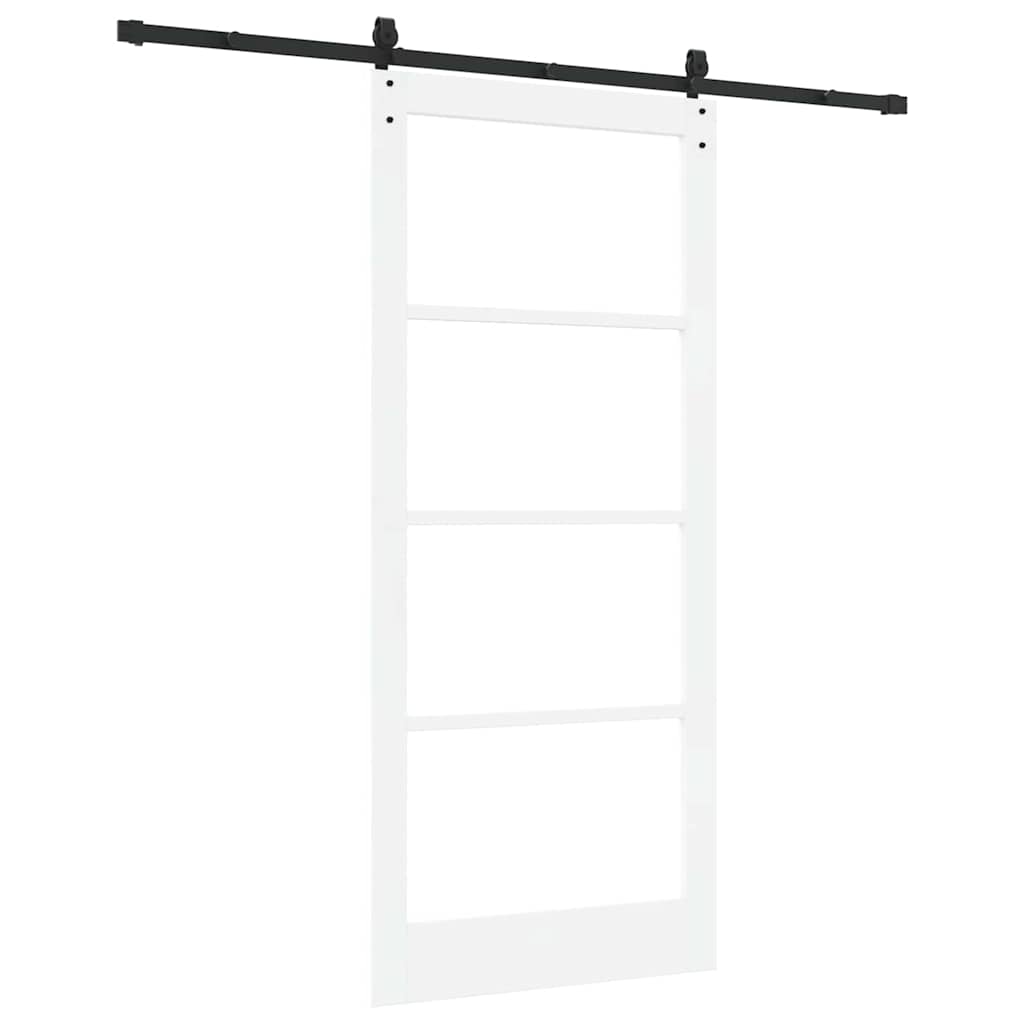 Schiebetür ORKDAL Weiß 93 x 211 cm Solid Pine Wood and Glass