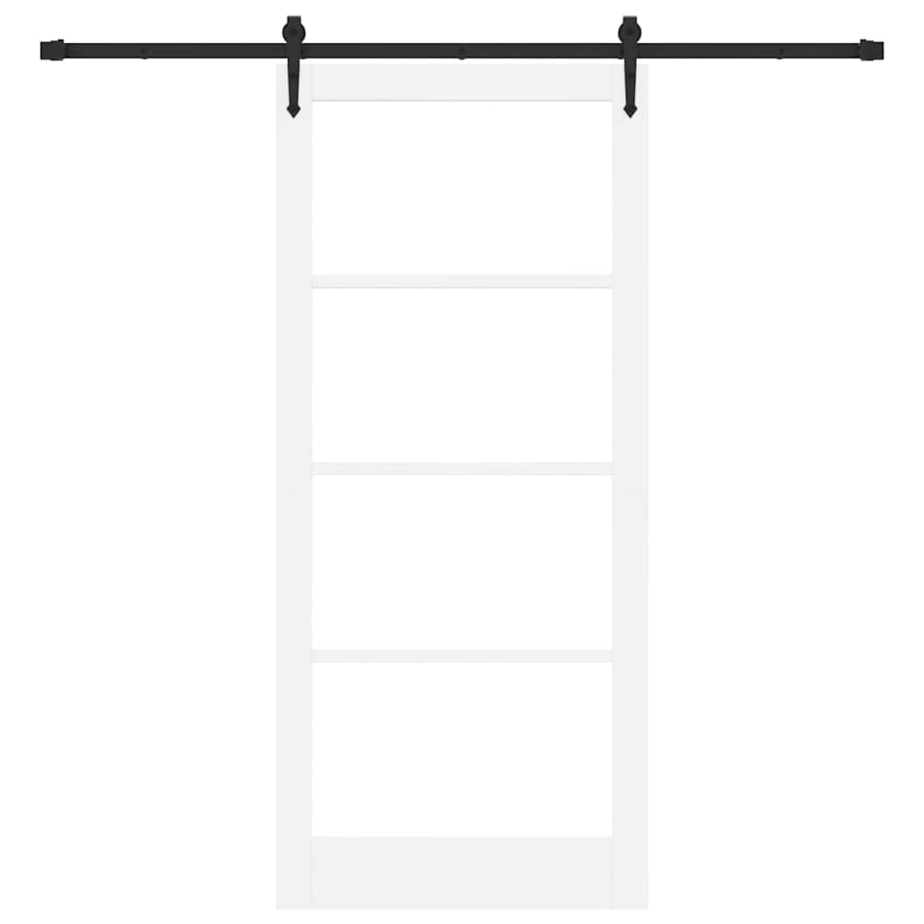 Schiebetür ORKDAL Weiß 93 x 211 cm Solid Pine Wood and Glass