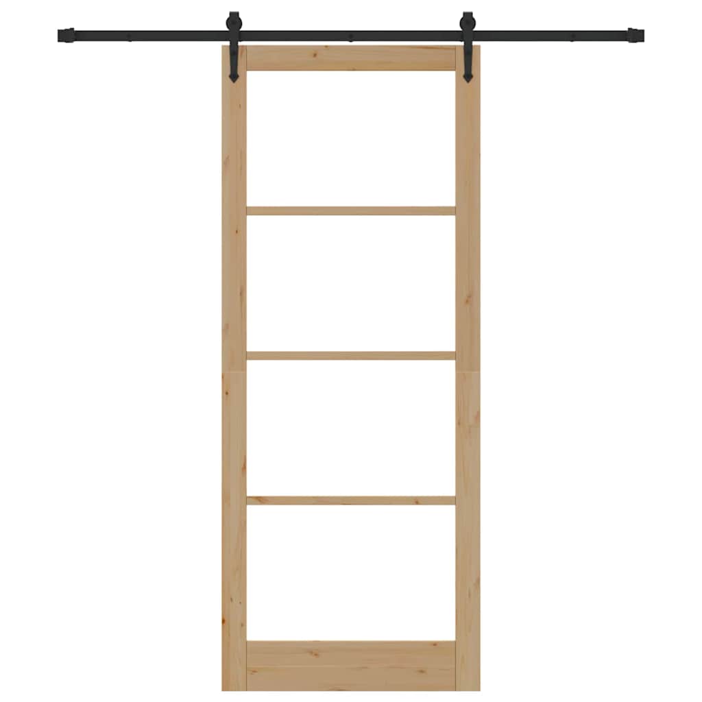 Schiebetür ORKDAL Natur 93 x 232 cm Solid Pine Wood and Glass