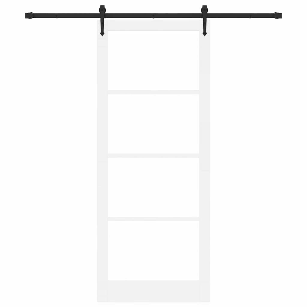 Schiebetür ORKDAL Weiß 93 x 232 cm Solid Pine Wood and Glass