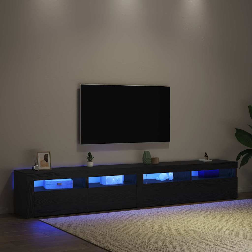 TV-Schränk 2 stk. Schwarz Eichen-Optik Holzwerkstoff