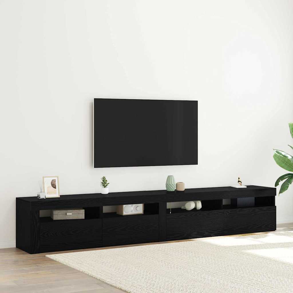 TV-Schränk 2 stk. Schwarz Eichen-Optik Holzwerkstoff