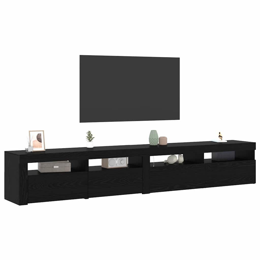 TV-Schränk 2 stk. Schwarz Eichen-Optik Holzwerkstoff