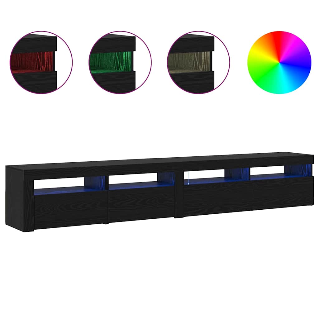 TV-Schränke 2 pcs Schwarz Eichen-Optik 240 x 35 x 40 cm
