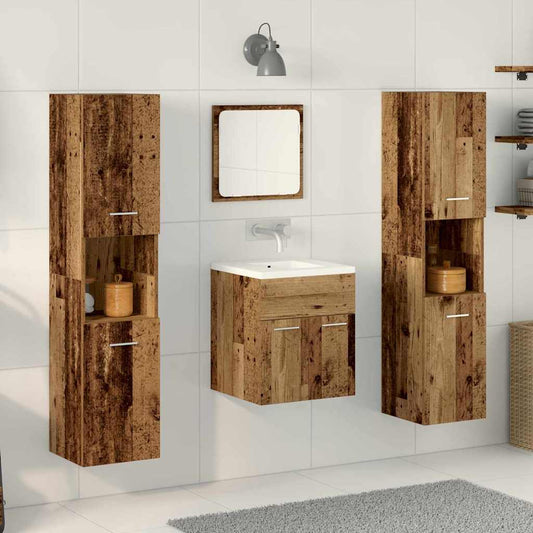 Badezimmermöbel-Set 4 stk. Altholz 41 x 38,5 x 46 cm