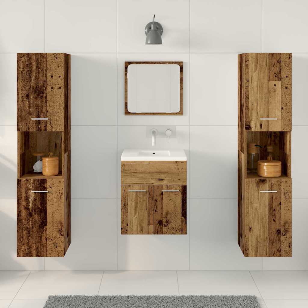 Badezimmermöbel-Set 4 stk. Altholz 41 x 38,5 x 46 cm