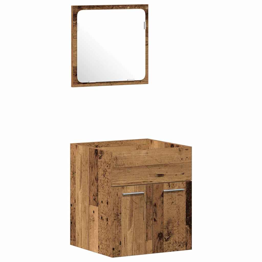 Badezimmermöbel-Set 4 stk. Altholz 41 x 38,5 x 46 cm