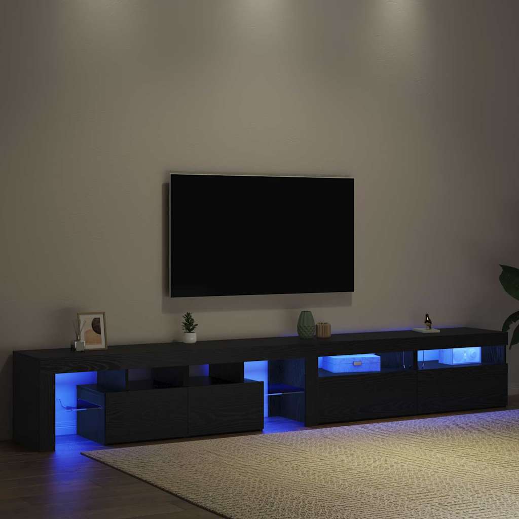 TV-Schränke 3 pcs Schwarz Eichen-Optik 260 x 36.5 x 40 cm
