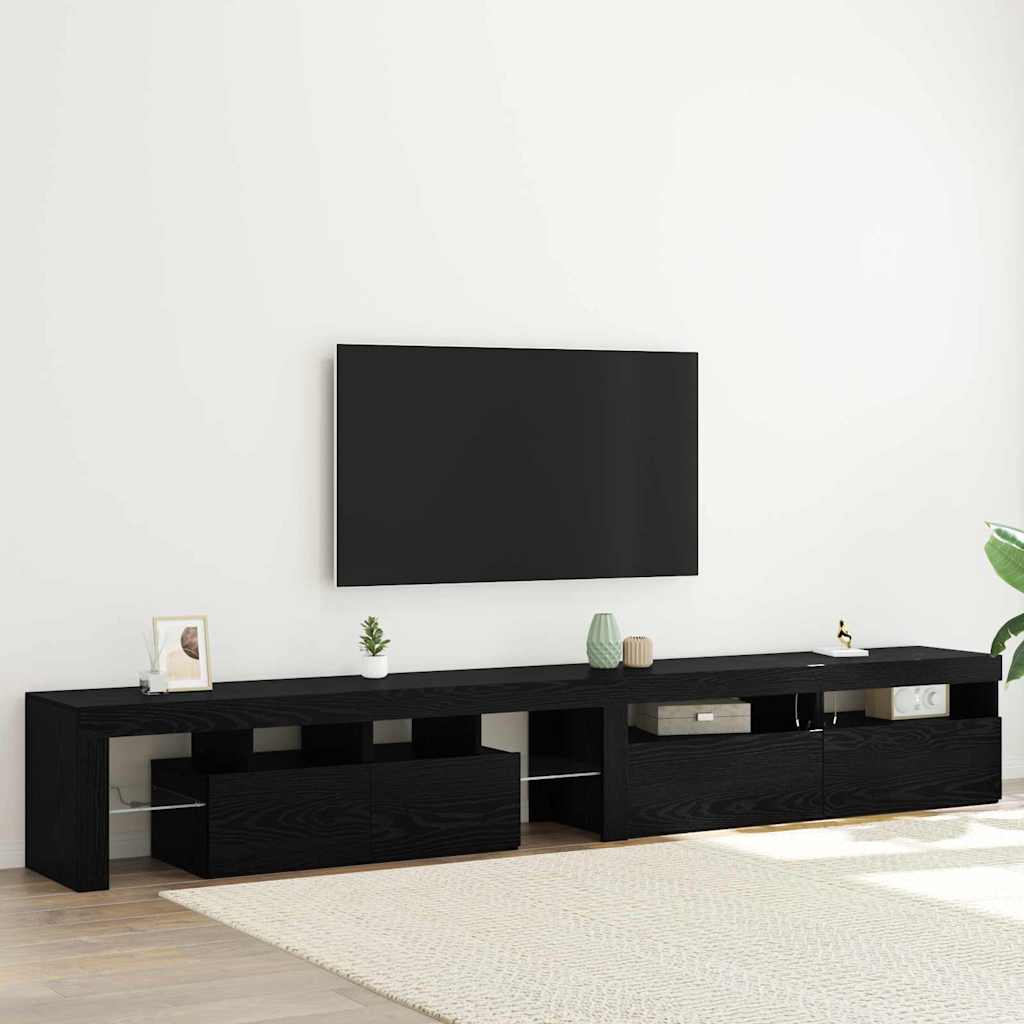 TV-Schränk 3 pcs Schwarz Eichen-Optik Holzwerkstoff