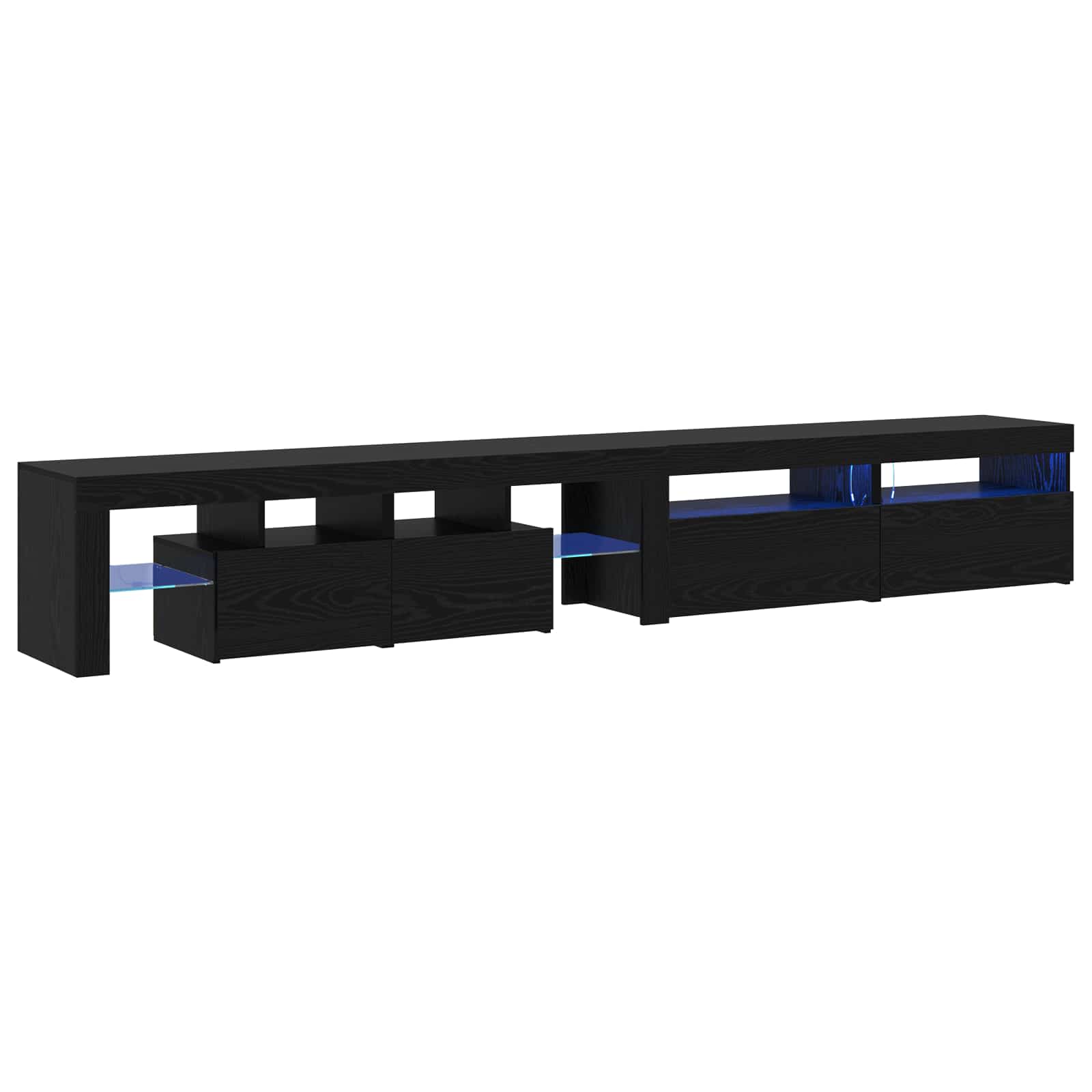 TV-Schränk 3 pcs Schwarz Eichen-Optik Holzwerkstoff