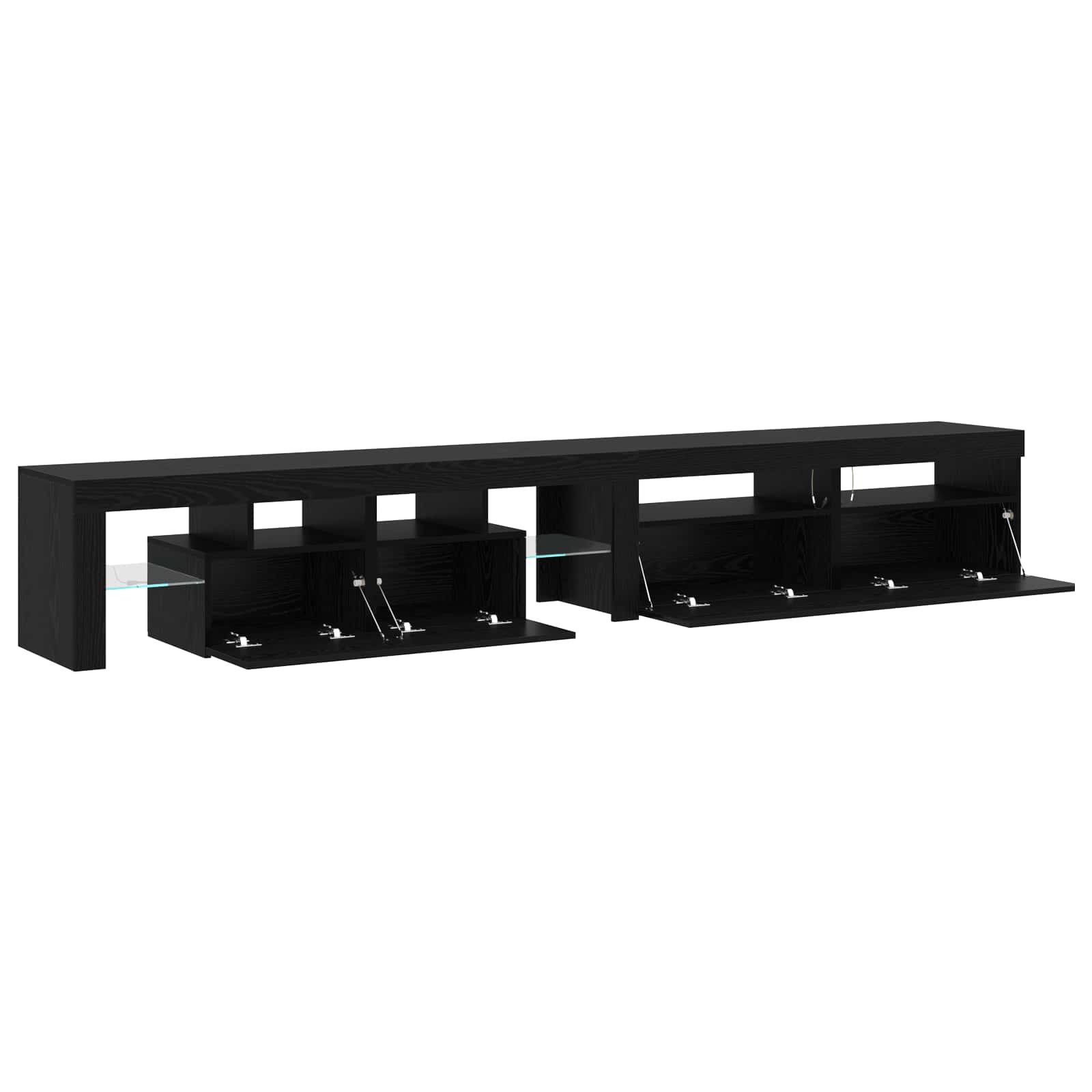 TV-Schränk 3 pcs Schwarz Eichen-Optik Holzwerkstoff