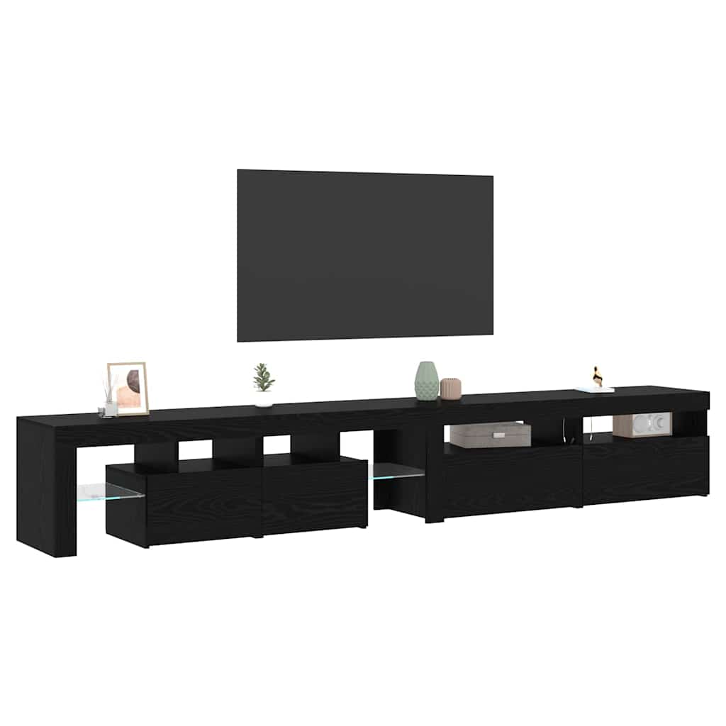 TV-Schränk 3 pcs Schwarz Eichen-Optik Holzwerkstoff