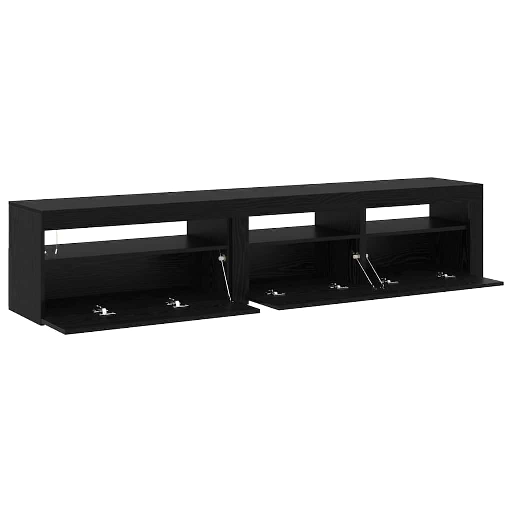 TV-Schränke 2 pcs Schwarz Eichen-Optik 195 x 35 x 40 cm