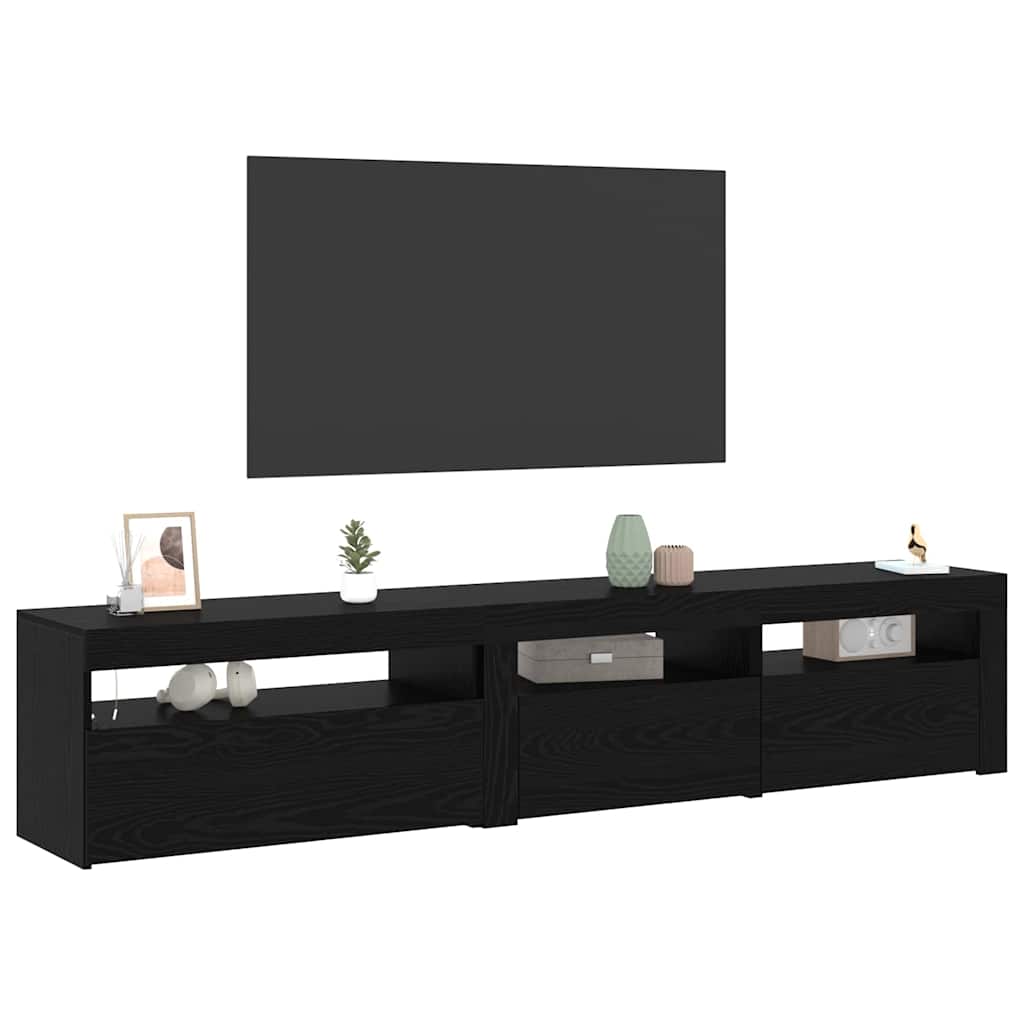 TV-Schränke 2 pcs Schwarz Eichen-Optik 195 x 35 x 40 cm