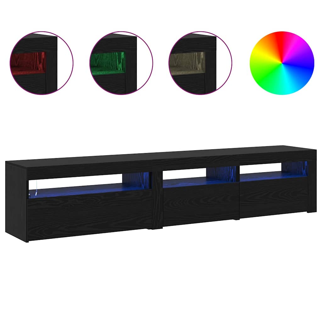 TV-Schränke 2 pcs Schwarz Eichen-Optik 195 x 35 x 40 cm