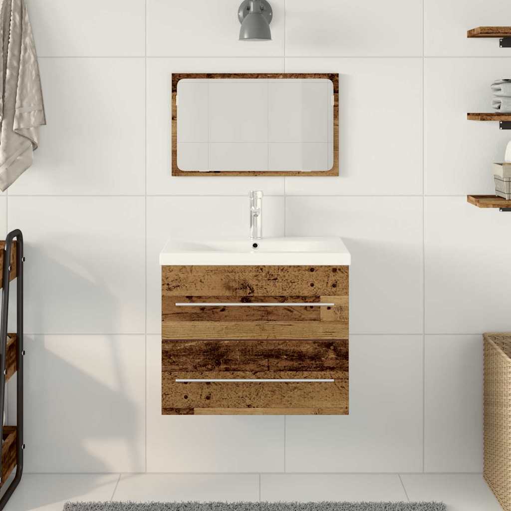 Waschbeckenunterschrank mit Becken mit Schubladen 2 pcs Altholz