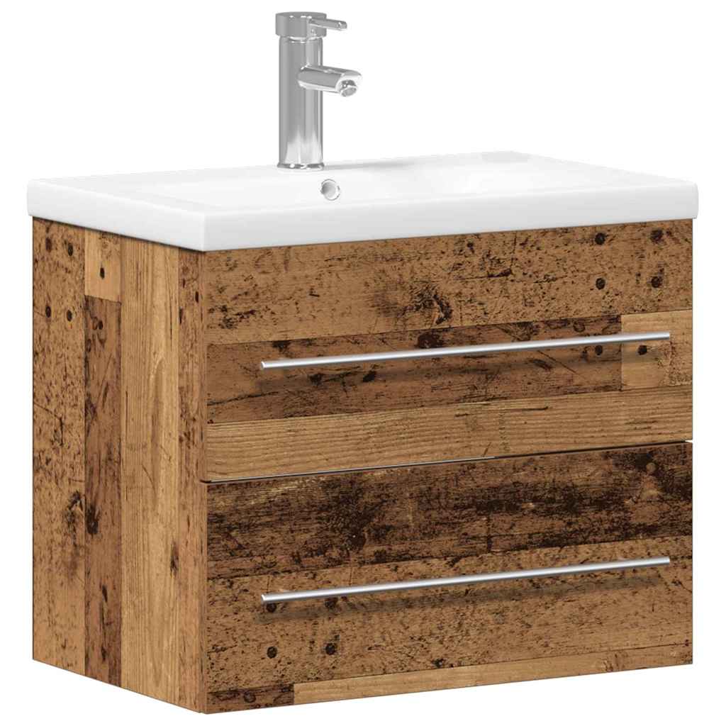 Waschbeckenschrank 2 pcs Altholz Engineered Holz und Keramik