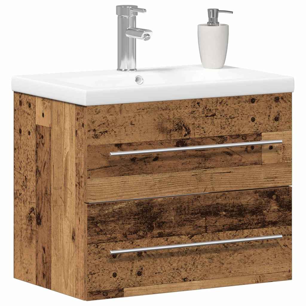 Waschbeckenunterschrank mit Becken mit Schubladen 2 pcs Altholz