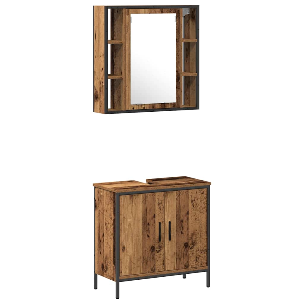 Badezimmermöbel-Set 2 stk. Braun 60 x 30 x 60 cm Holzwerkstoff