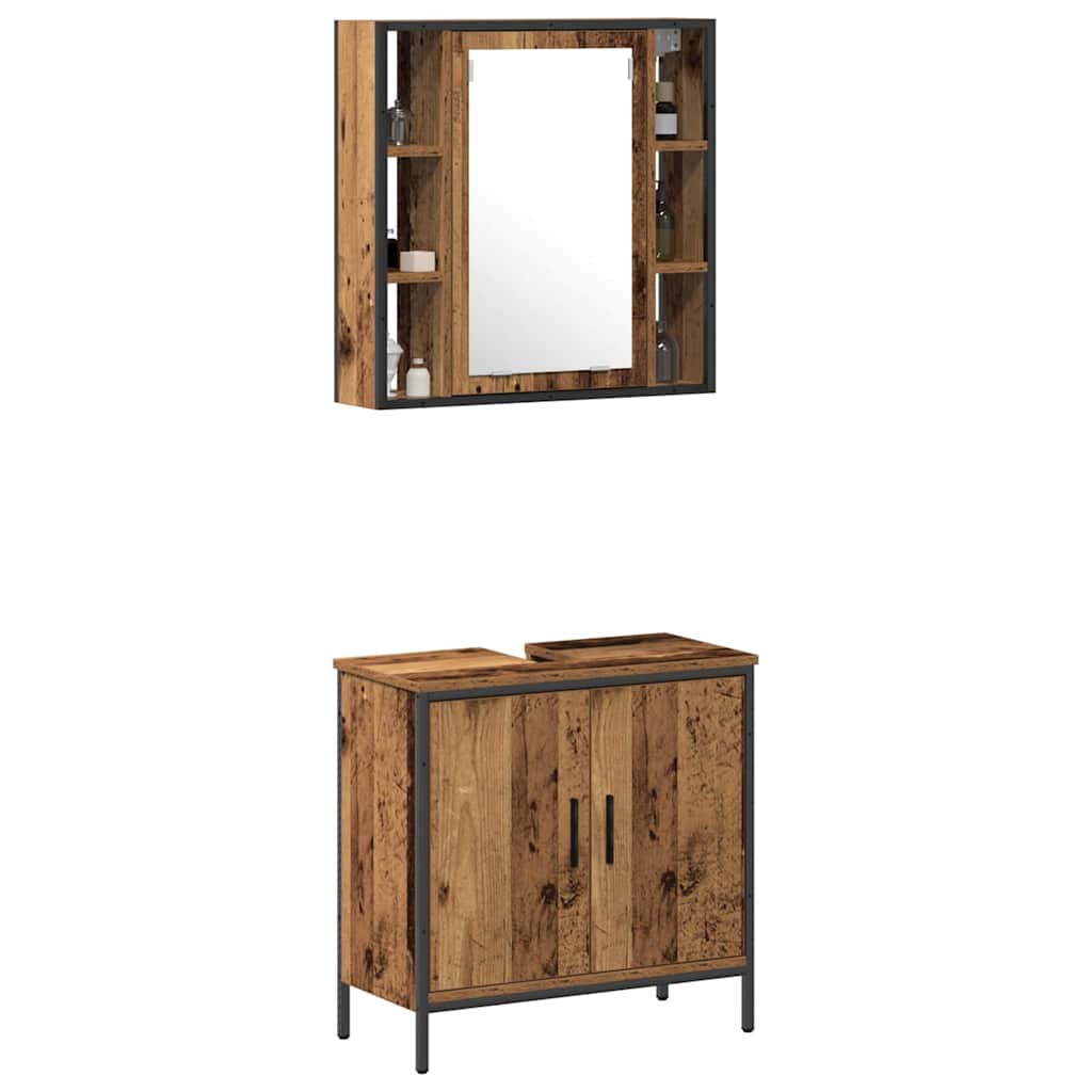 Badezimmermöbel-Set 2 stk. Braun 60 x 30 x 60 cm Holzwerkstoff