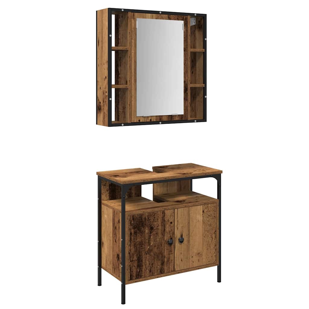 Badezimmermöbel-Set 2 stk. Braun 60 x 30 x 60 cm Holzwerkstoff