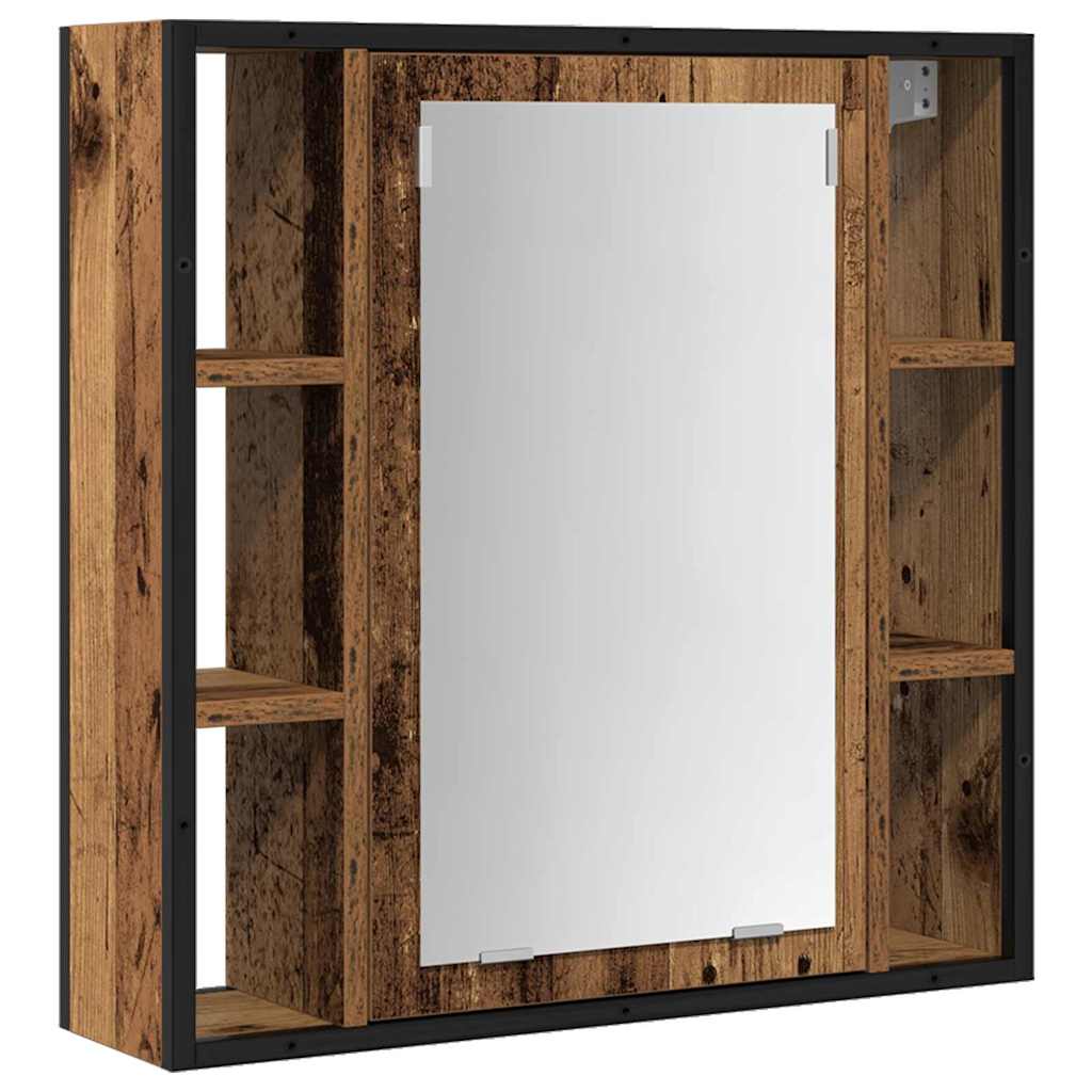 Badezimmermöbel-Set mit Regal mit Tür 2 pcs Braun Holzwerkstoff