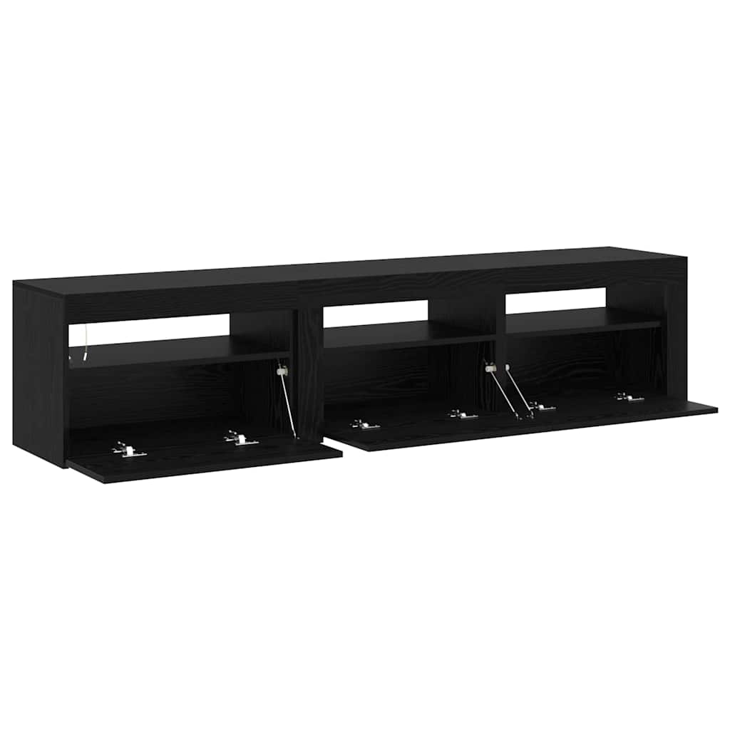 TV-Schränke 2 pcs Schwarz Eichen-Optik 180 x 35 x 40 cm