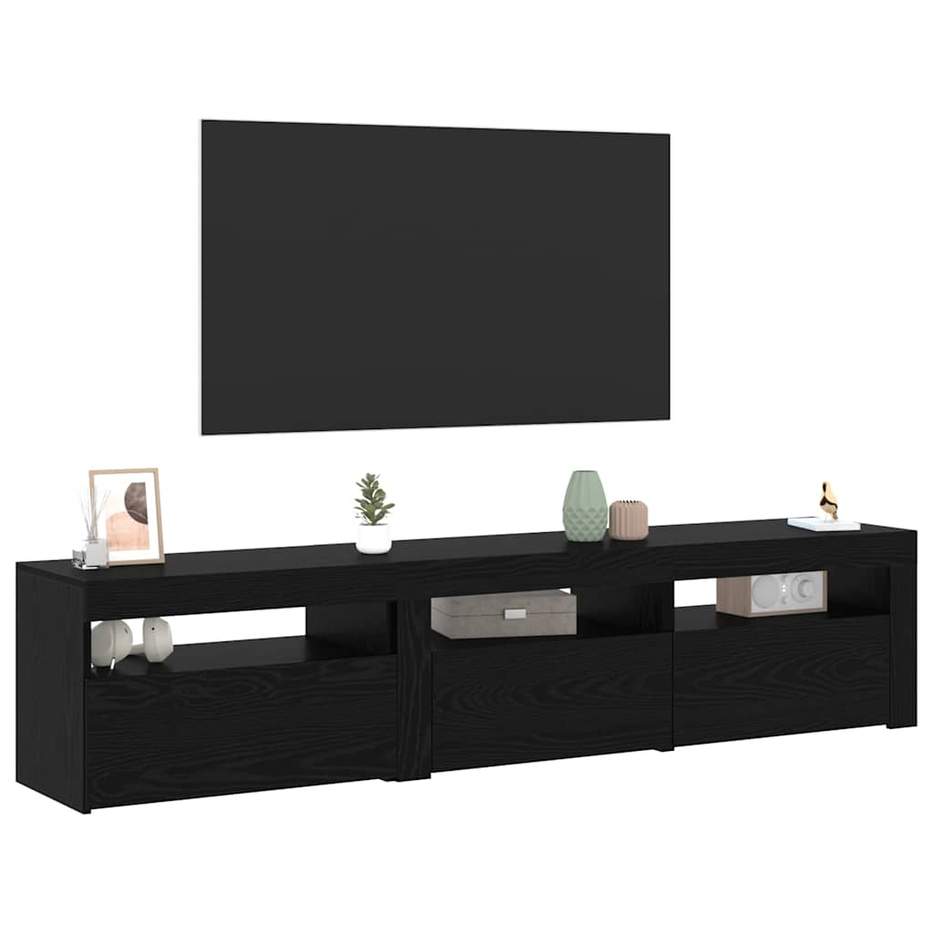 TV-Schränke 2 pcs Schwarz Eichen-Optik 180 x 35 x 40 cm