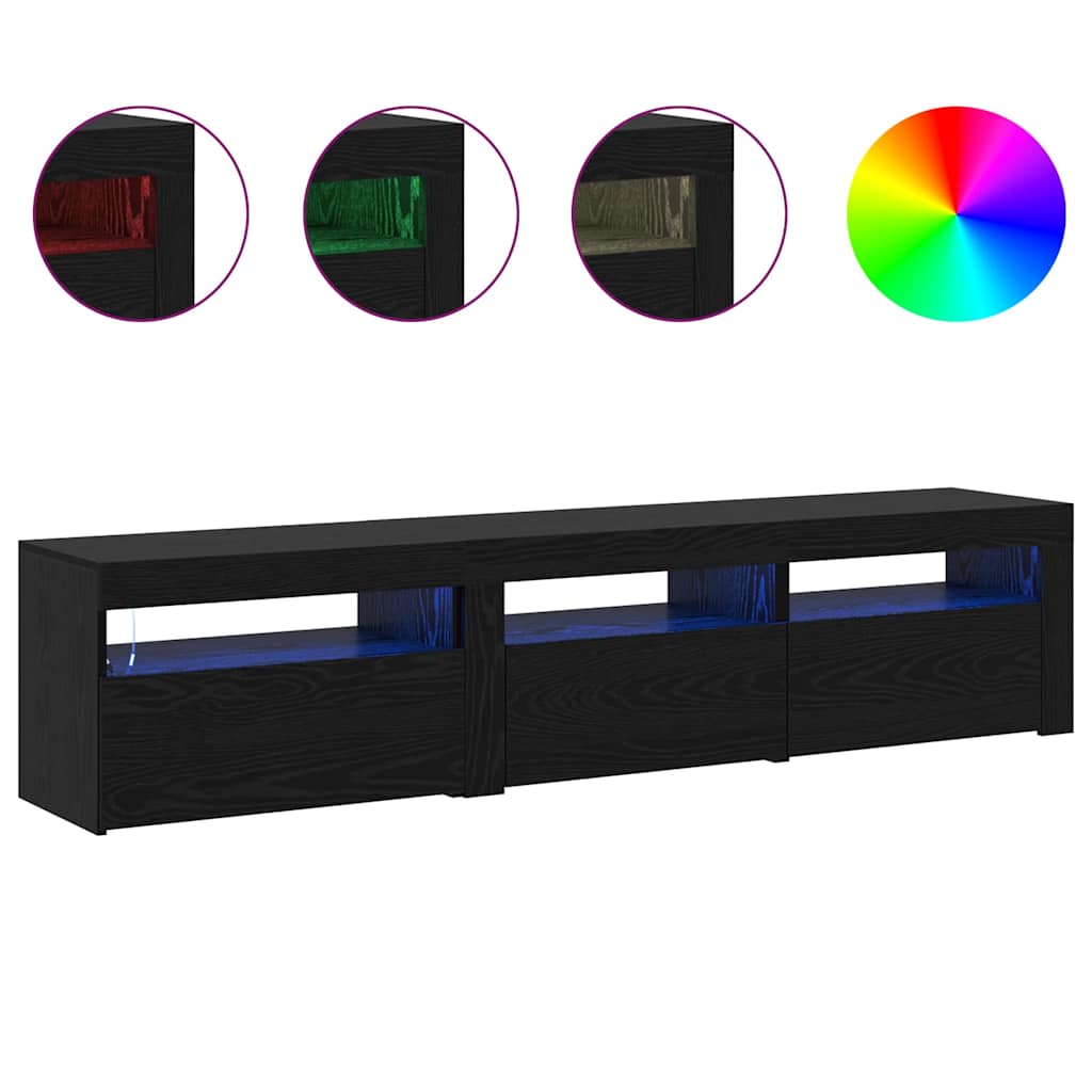 TV-Schränke 2 pcs Schwarz Eichen-Optik 180 x 35 x 40 cm