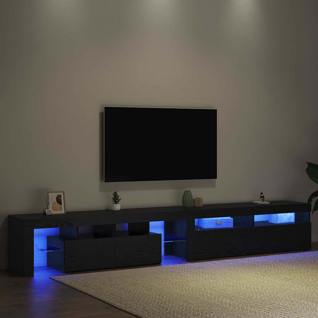 TV-Schränk 2 pcs Schwarz Eichen-Optik Holzwerkstoff