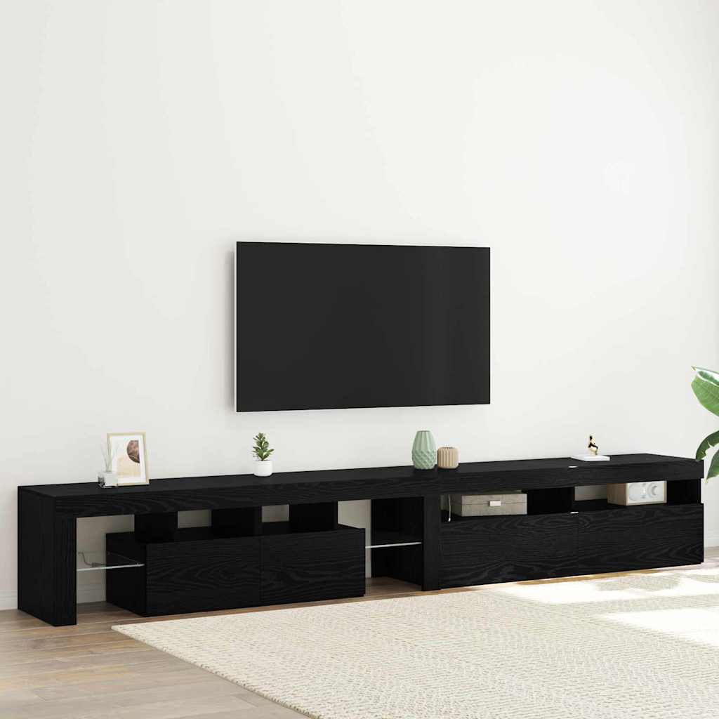 TV-Schränke 2 pcs Schwarz Eichen-Optik 260 x 36,5 x 40 cm