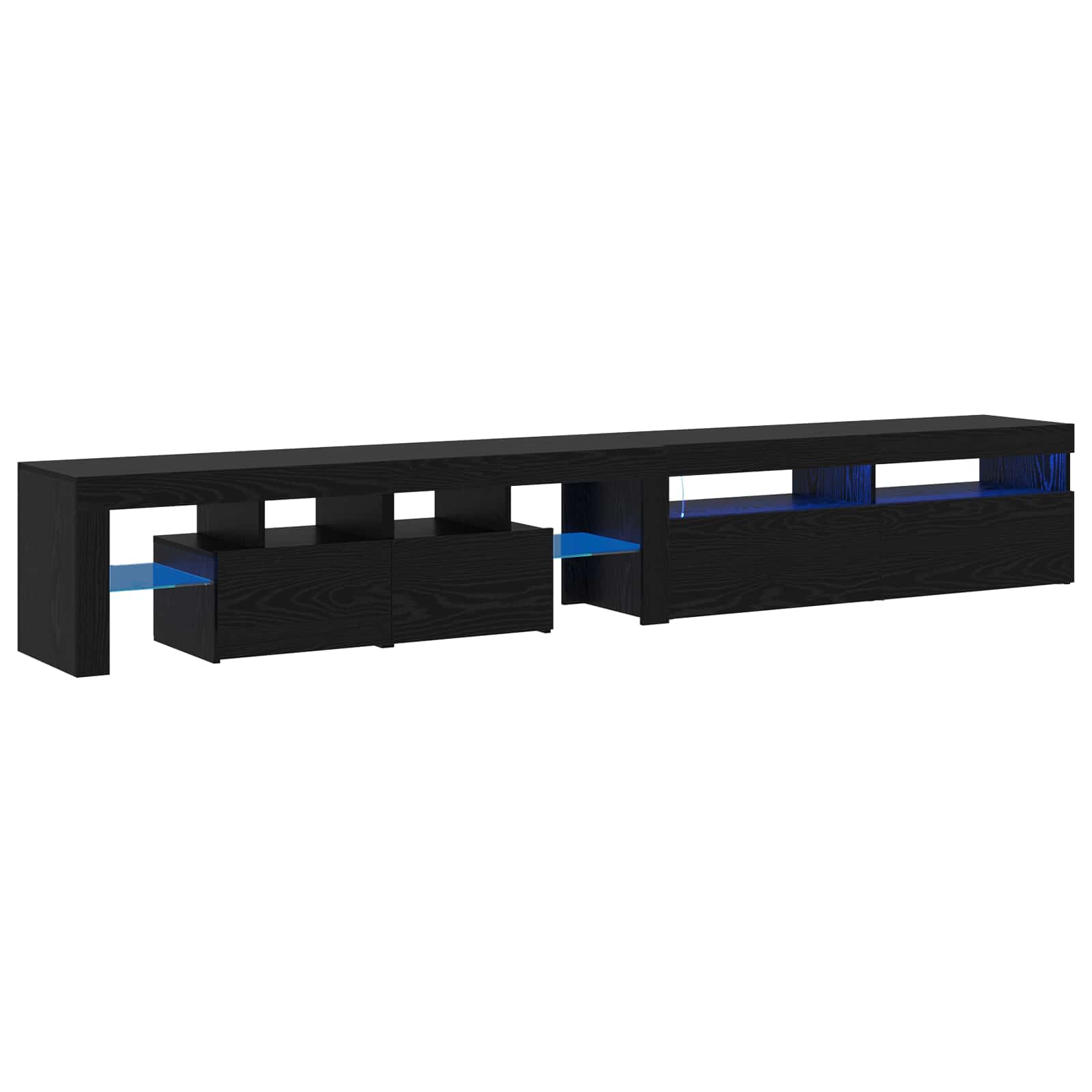 TV-Schränk 2 pcs Schwarz Eichen-Optik Holzwerkstoff