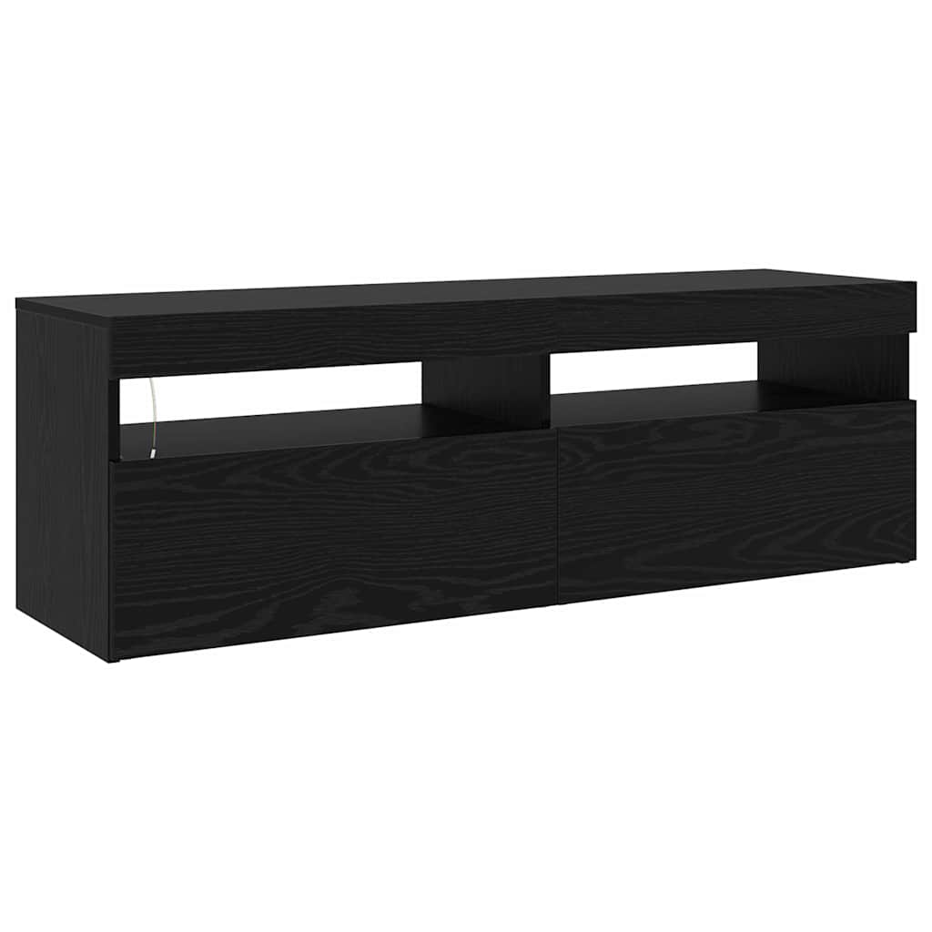 TV-Schränke 2 pcs Schwarz Eichen-Optik 260 x 36,5 x 40 cm
