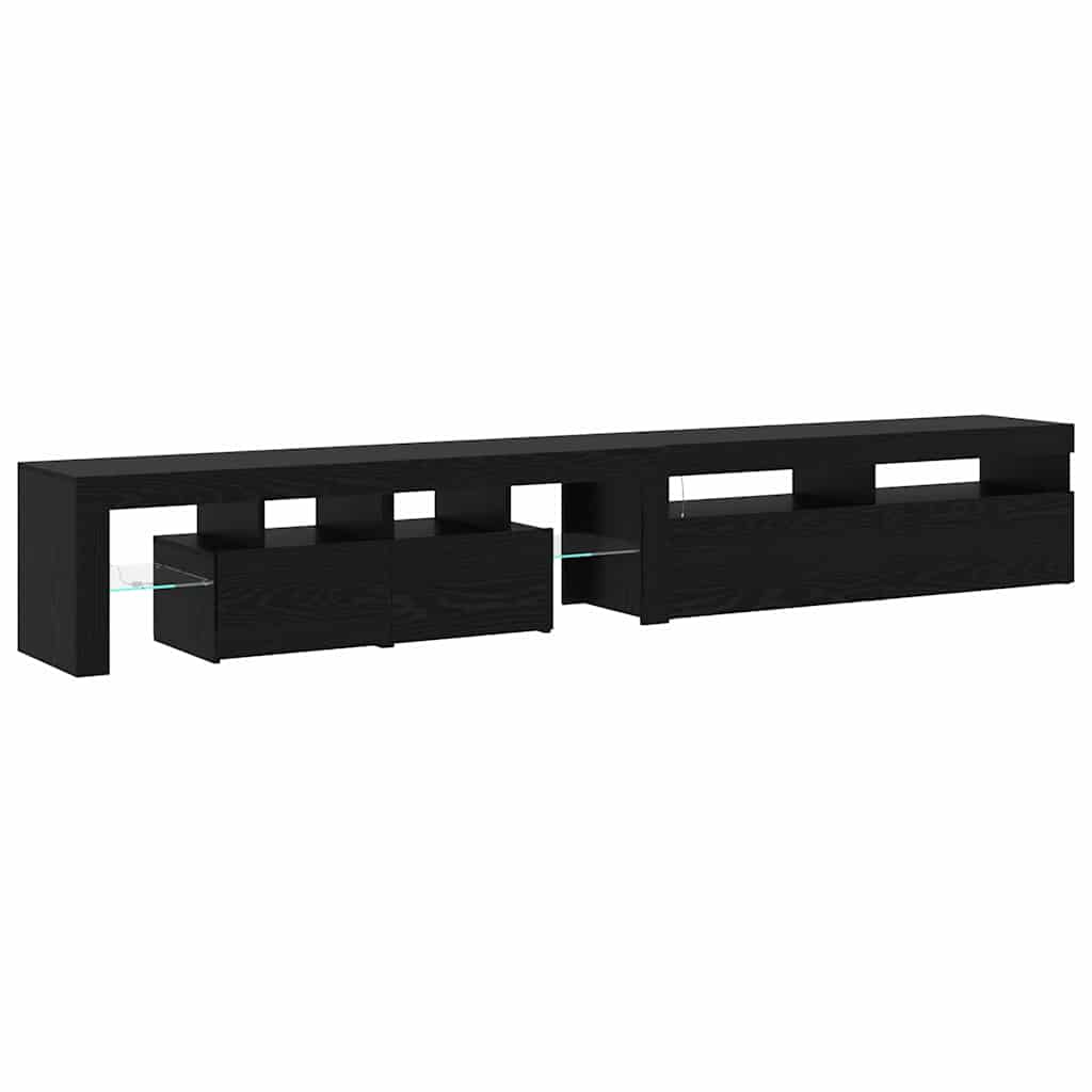 TV-Schränke 2 pcs Schwarz Eichen-Optik 260 x 36,5 x 40 cm