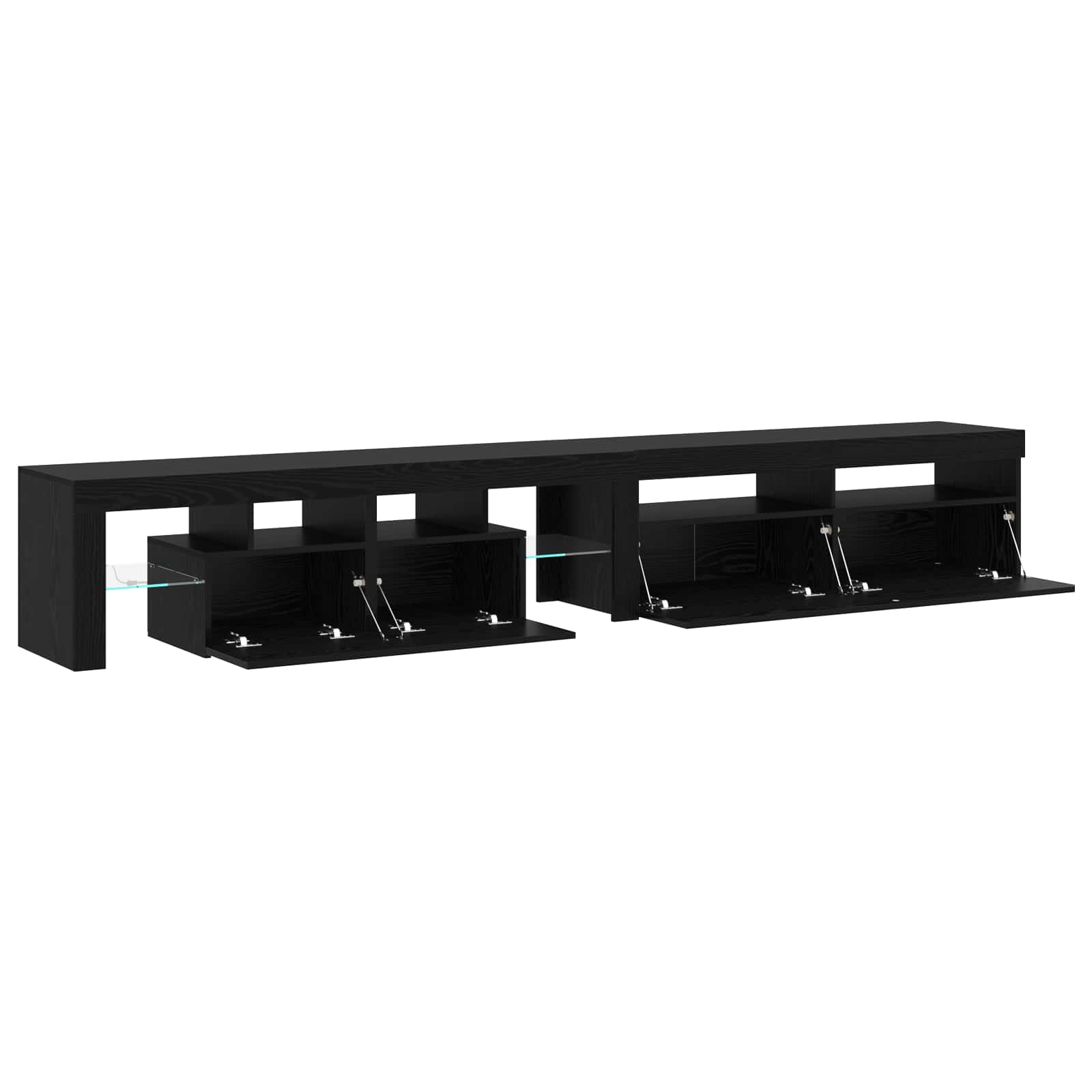 TV-Schränk 2 pcs Schwarz Eichen-Optik Holzwerkstoff
