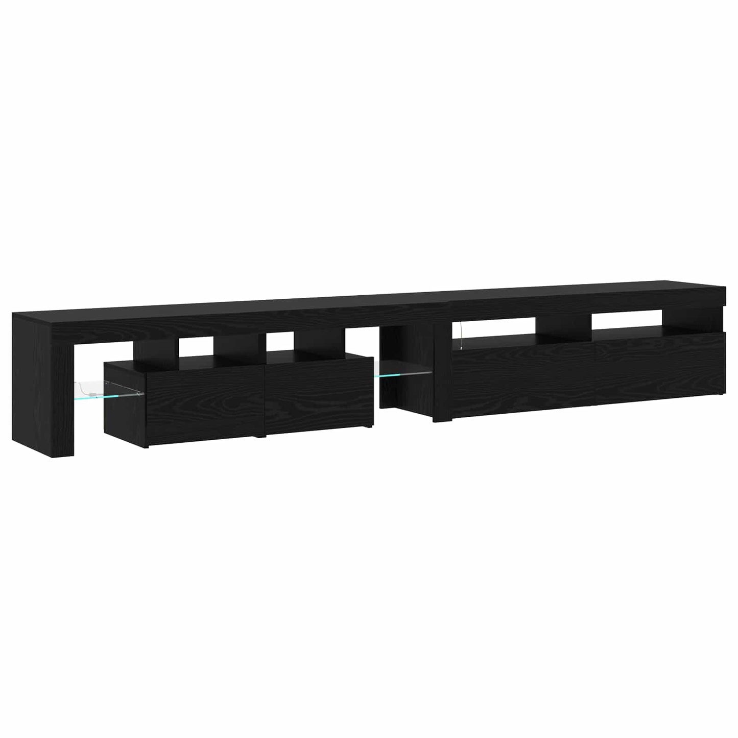 TV-Schränk 2 pcs Schwarz Eichen-Optik Holzwerkstoff