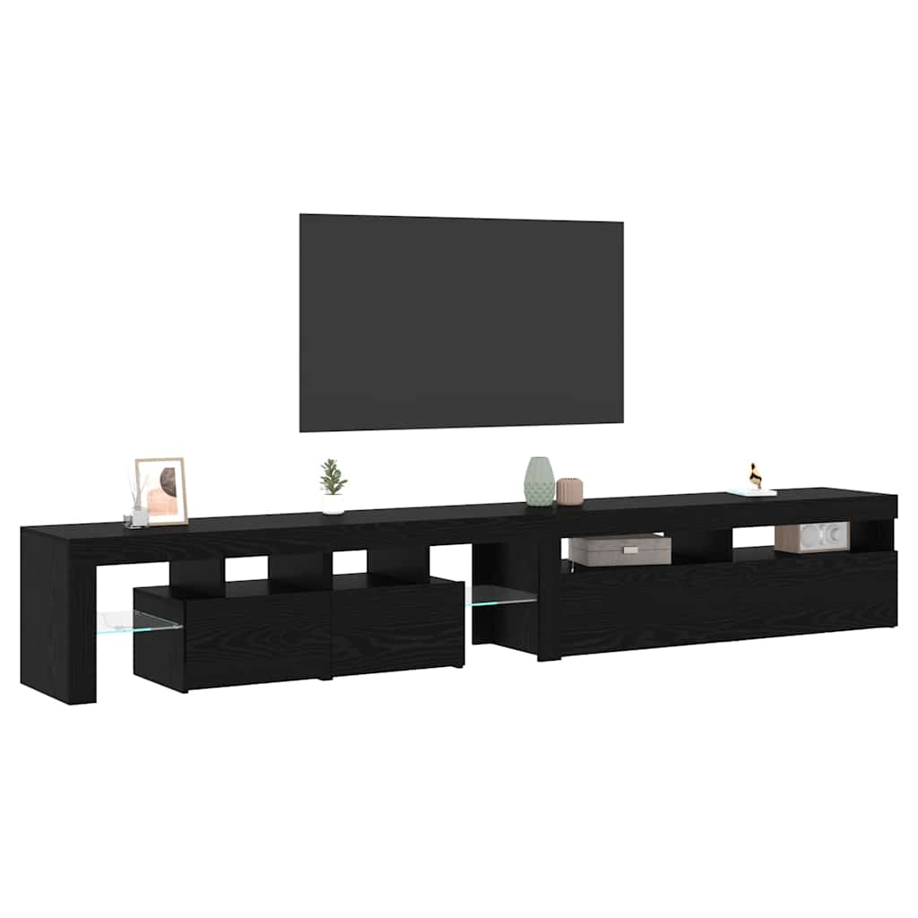 TV-Schränke 2 pcs Schwarz Eichen-Optik 260 x 36,5 x 40 cm