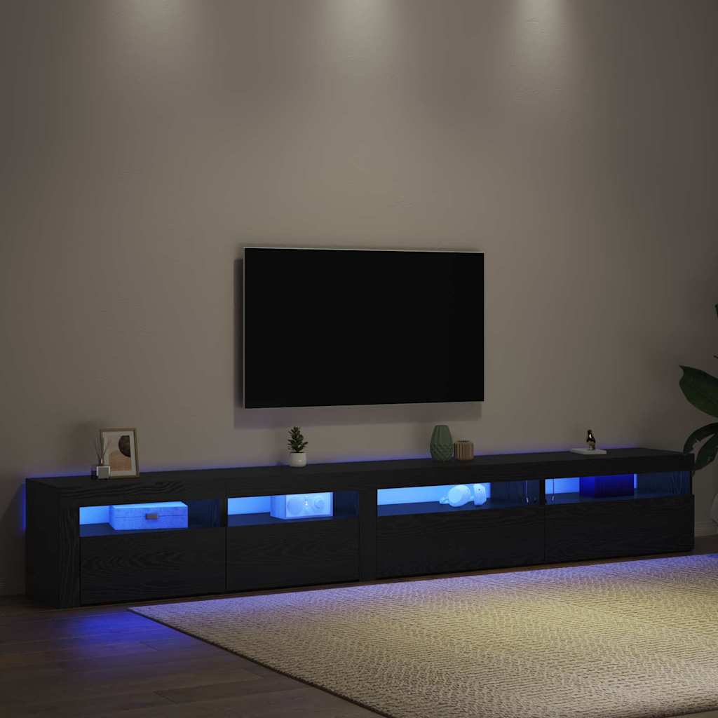 TV-Schrankset 3 pcs Schwarz Eichen-Optik Holzwerkstoff