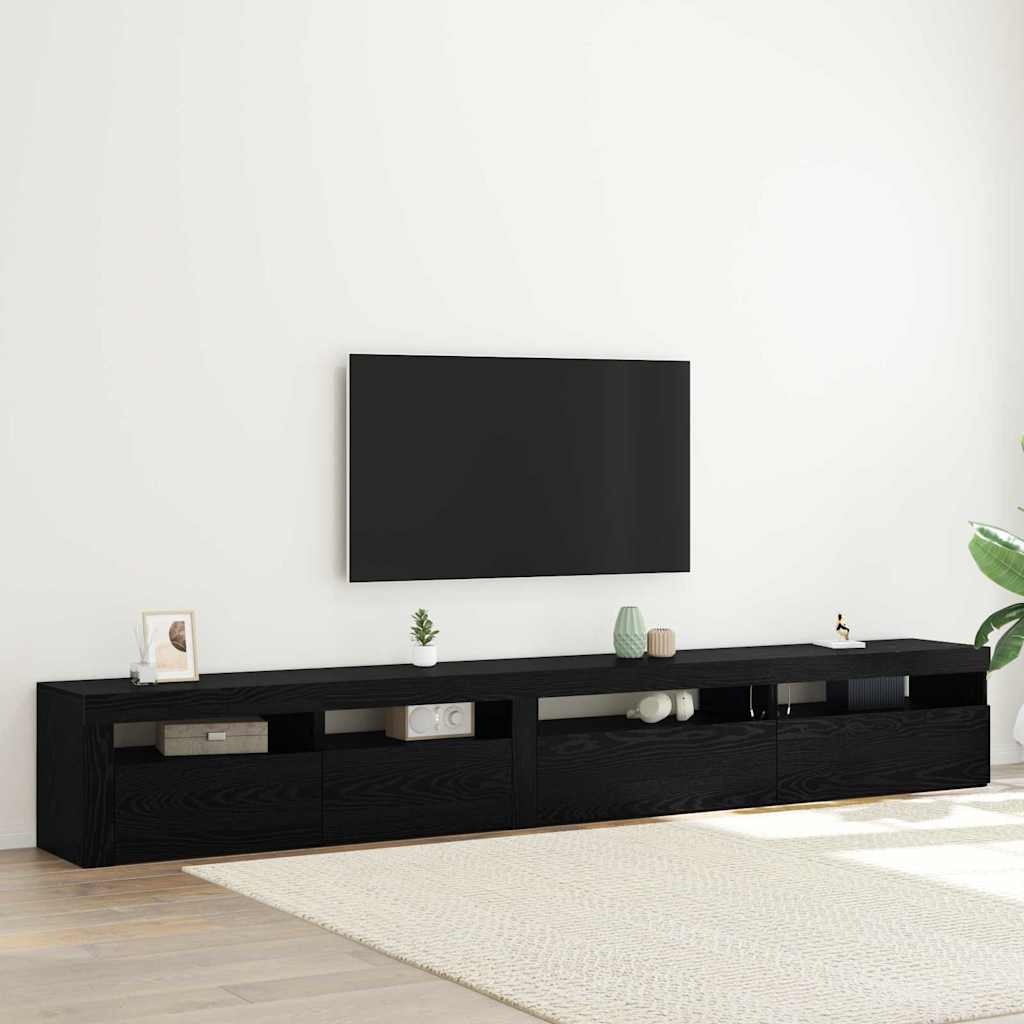 TV-Schrank-Set 3 pcs Schwarz Eichen-Optik 270 x 35 x 40 cm