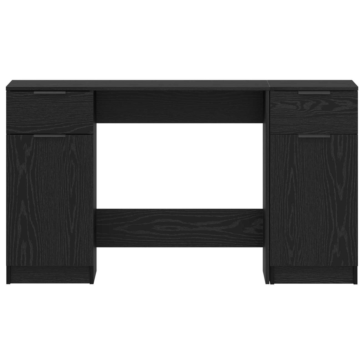 Schreibtisch mit Speicher Schwarz Eichen-Optik 133 x 50 x 75 cm