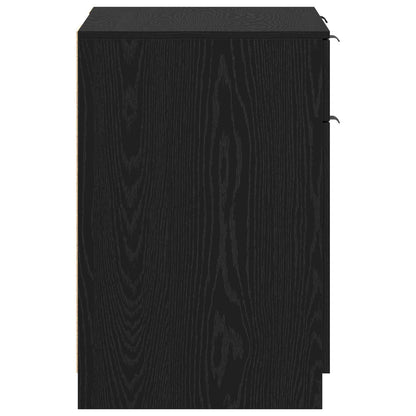 Schreibtisch mit Speicher Schwarz Eichen-Optik 133 x 50 x 75 cm
