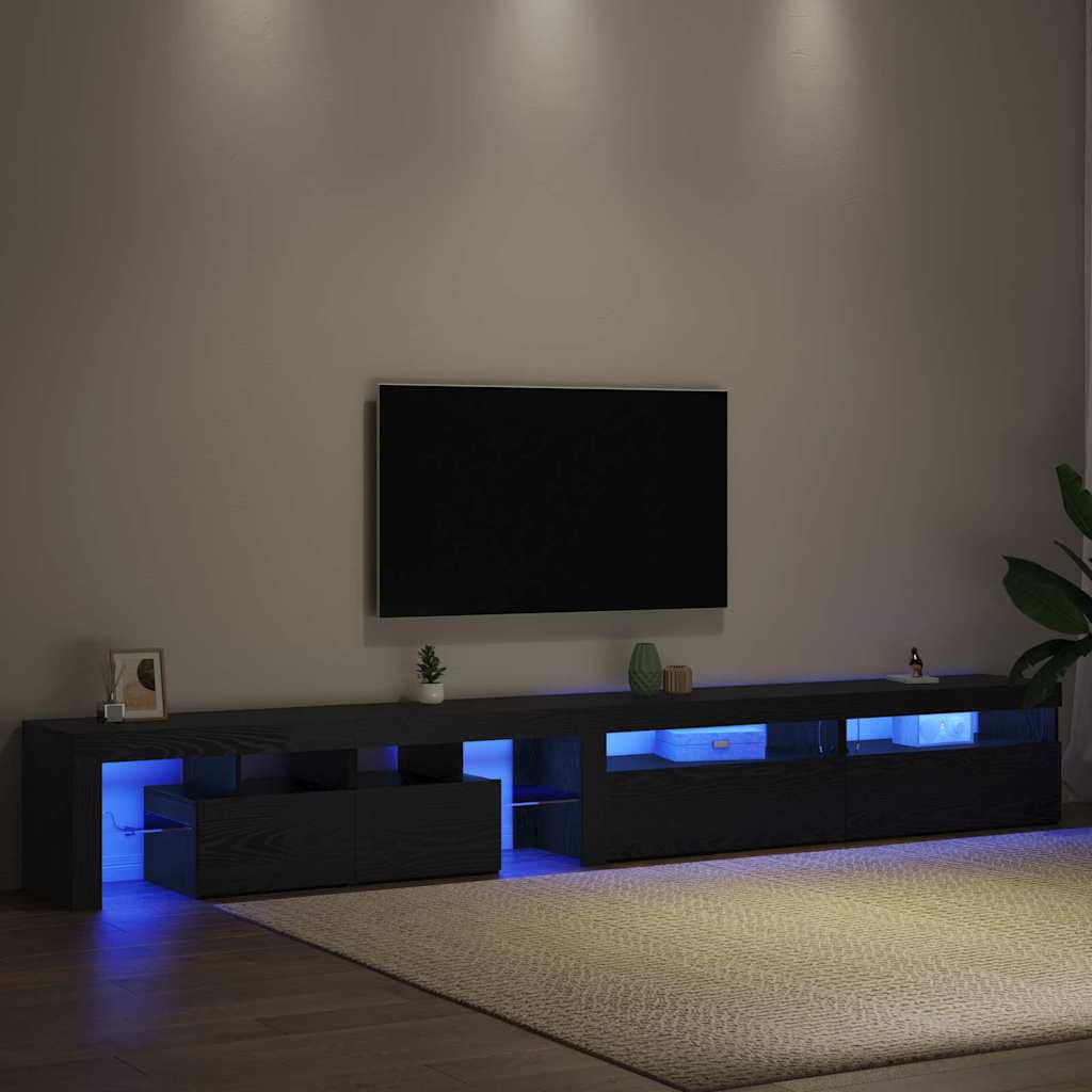 TV-Schränke 3 pcs Schwarz Eichen-Optik 290 x 36,5 x 40 cm